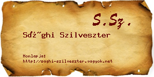 Sághi Szilveszter névjegykártya